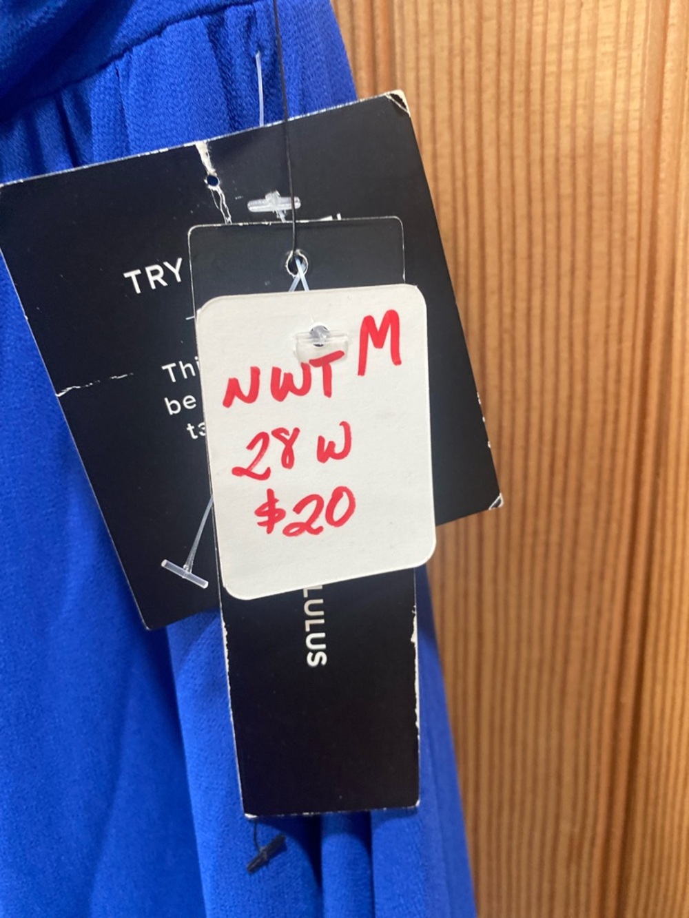 NWT Lulu's Cobalt Blue V-Neck Pleated Maxi Dress Gown Prom Wedding Eveningwear - Picture 6 of 6